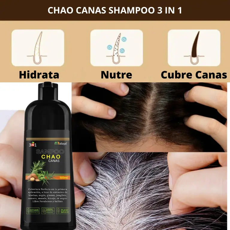 Shampoo CHAO CANAS⭐⭐⭐⭐⭐ (ENVIO GRATIS 🔥)PAGO CONTRA ENTREGA🚛.