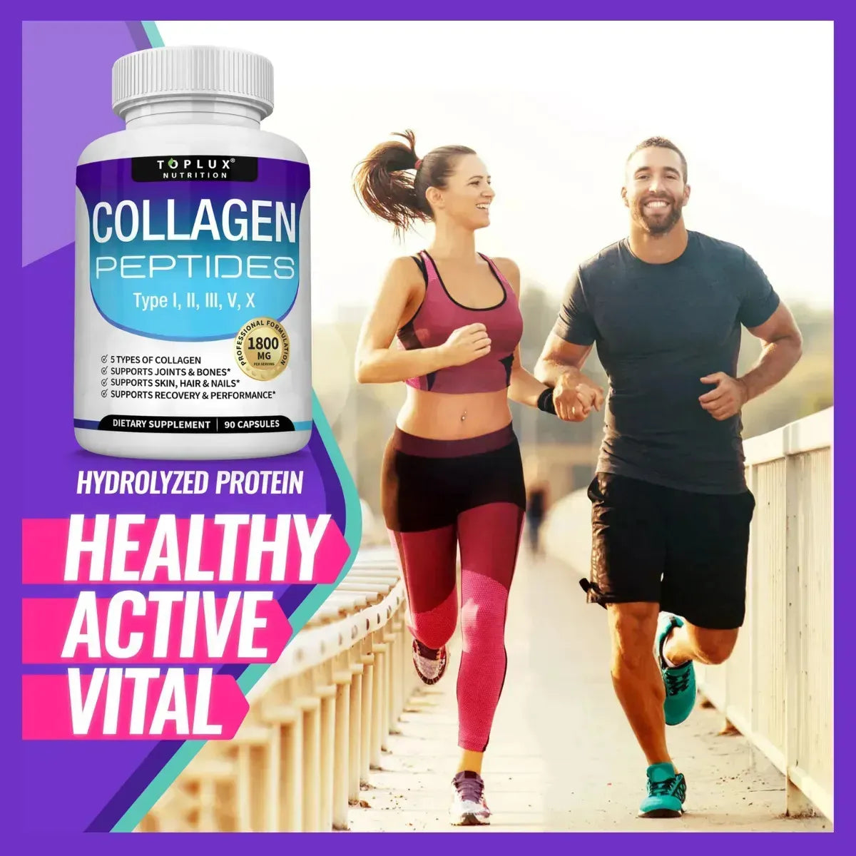 Collagen Peptides Tipo I, II, III, V, X — 90 Cápsulas ⭐⭐⭐⭐⭐ (ENVIO GRATIS 🔥) PAGO CONTRA ENTREGA 🚛