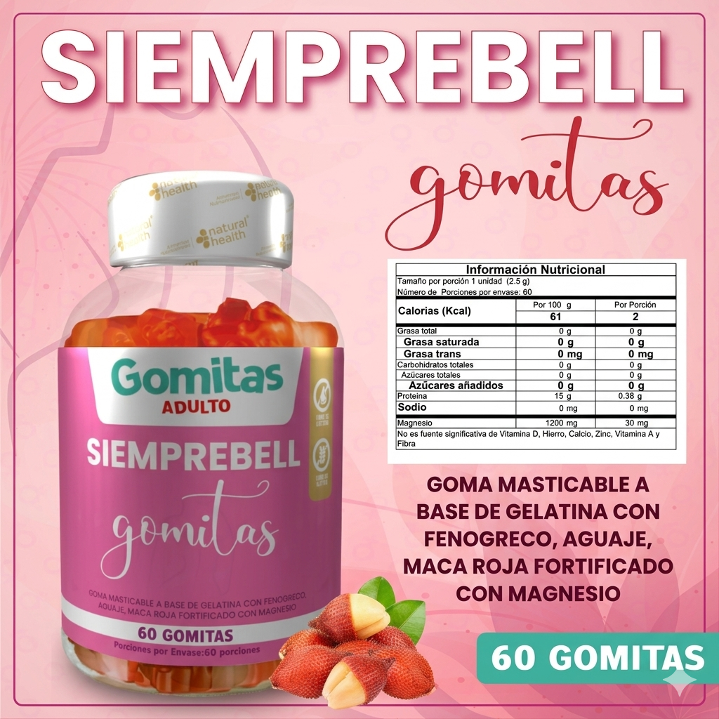 Gomitas BBL Aguaje con INVIMA – Siemprebell 60 Gomitas(ENVIO GRATIS )PAGO CONTRA ENTREGA⭐⭐⭐⭐⭐ (Cop