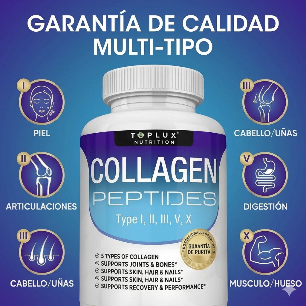 Collagen Peptides Tipo I, II, III, V, X — 90 Cápsulas ⭐⭐⭐⭐⭐ (ENVIO GRATIS 🔥) PAGO CONTRA ENTREGA 🚛