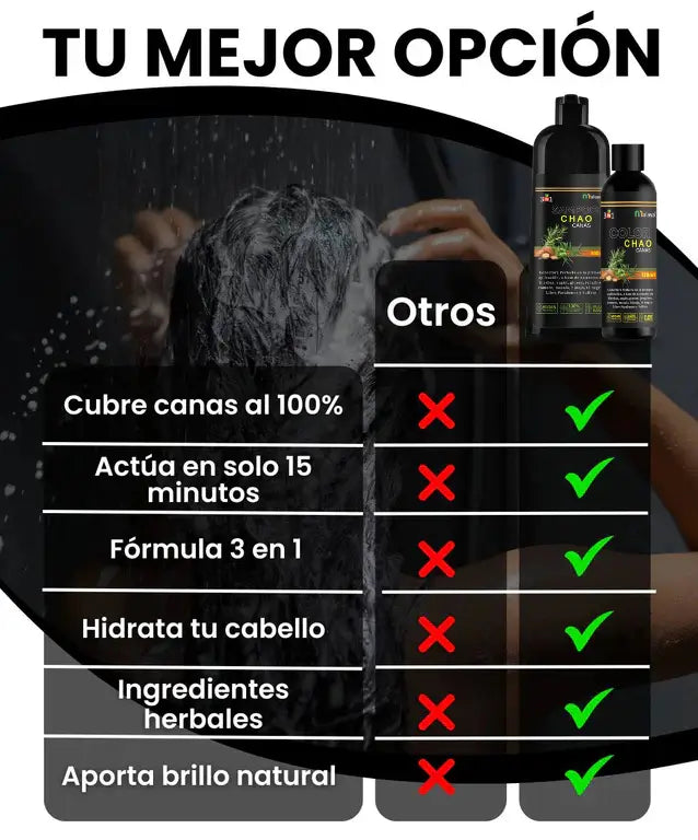 Shampoo  CHAO  CANAS⭐⭐⭐⭐⭐ (ENVIO GRATIS 🔥)PAGO CONTRA ENTREGA🚛.